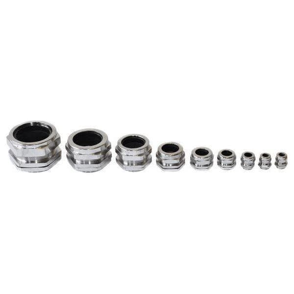Threaded cable gland for enclosure entry