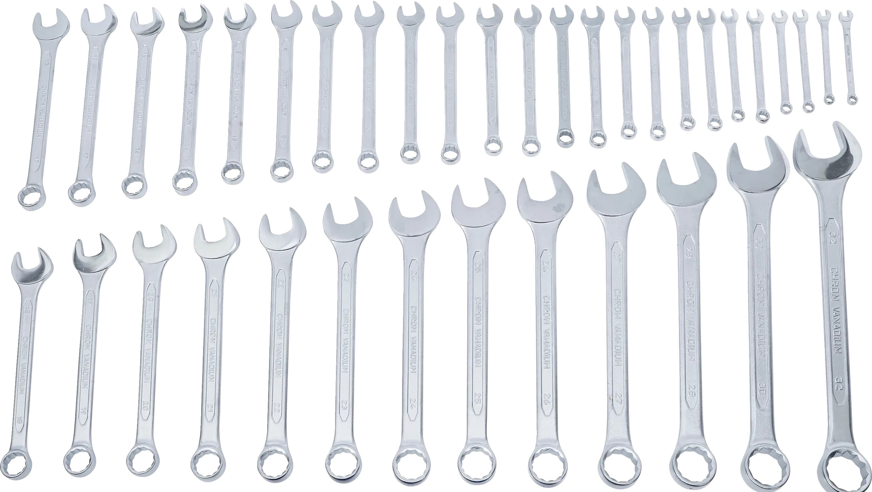 Set of combination spanners with open and ring ends