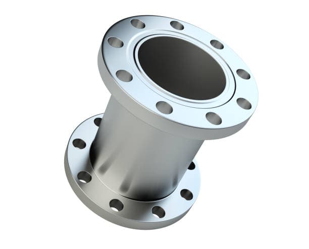 Circular pipe flange with bolt holes